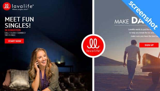 Lavalife website screenshot met prijzen en profielen