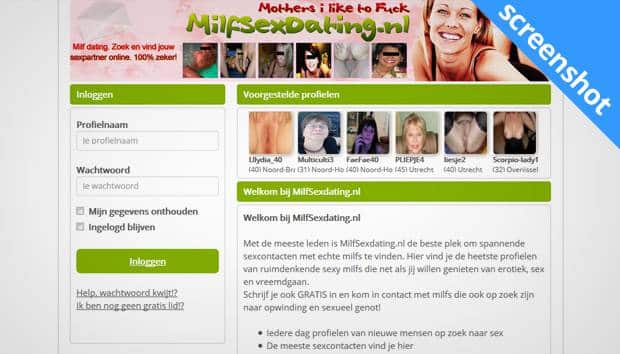 Milfsexdating.nl screenshot