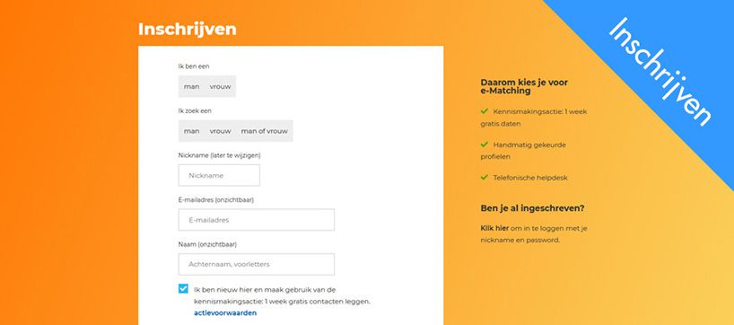 e-matching inschrijven