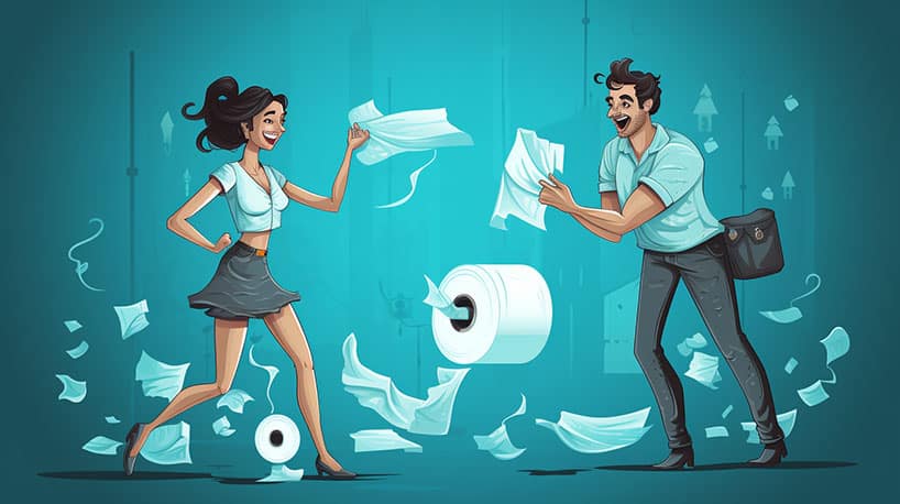 Verzuimen om de toiletrol te vervangen