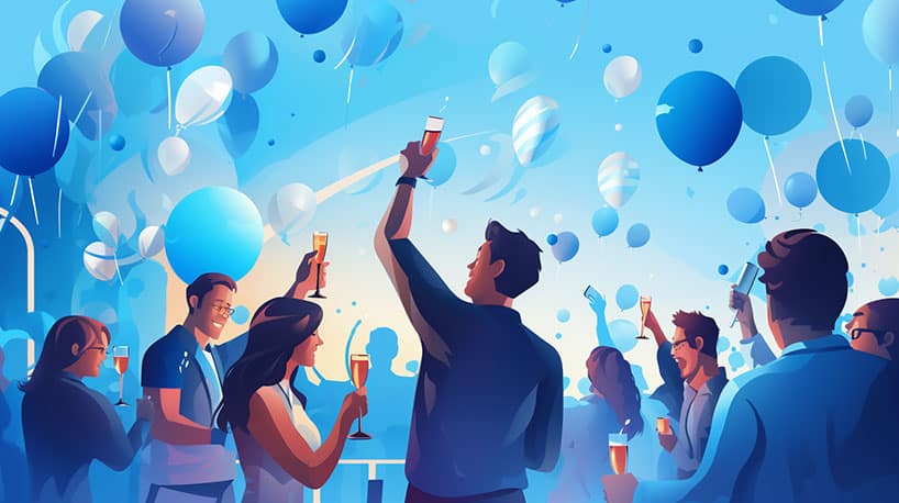 feest waarbij partner het middelpunt van de aandacht is