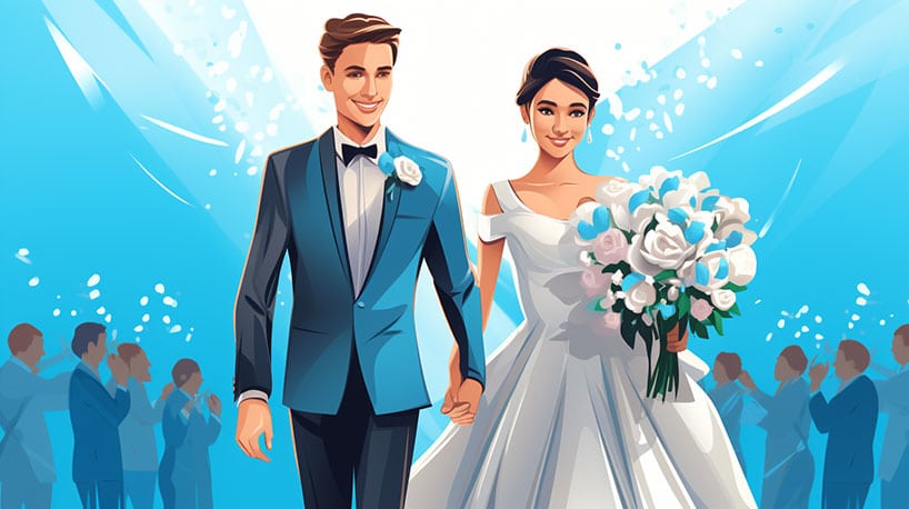 net getrouwd gelukkig paar