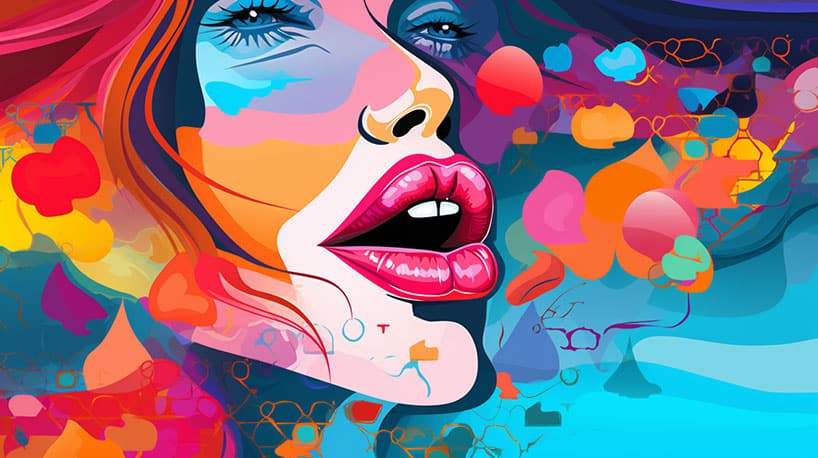 Sexchatten online - tekstballonnen met erotische tekst