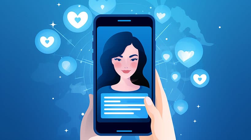 Smartphonescherm met het profiel van een Poolse vrouw.
