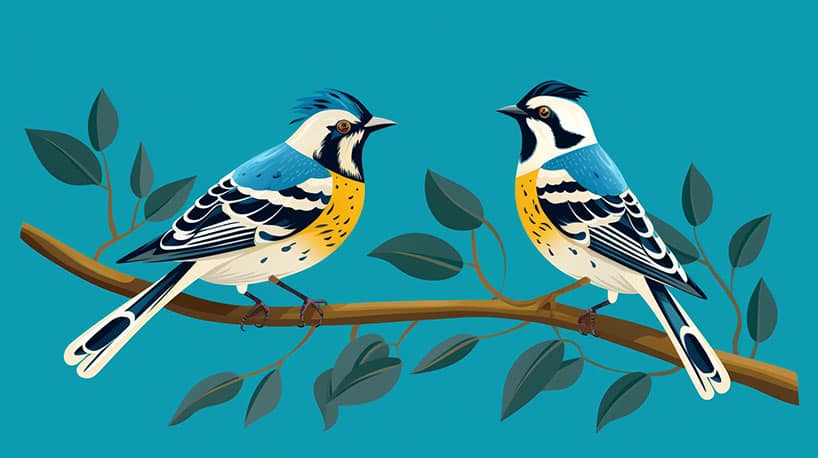 twee vogels naast elkaar