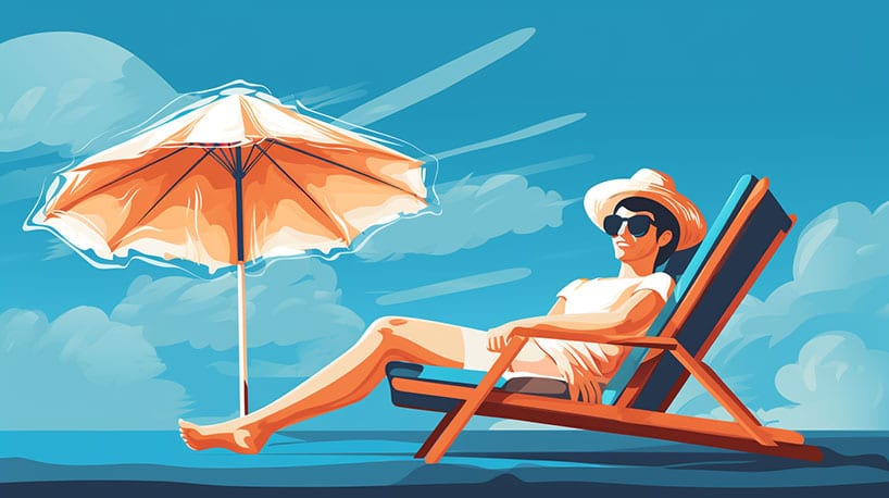 iemand die ontspant bij een zwembad