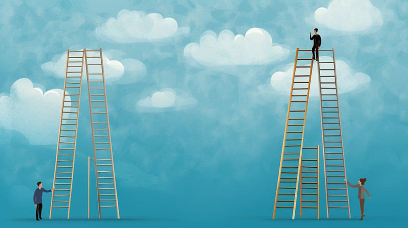 ladders symboliseert downdaten