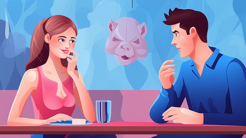 Afspraak waarbij uiterlijk misleidend is, 'pigging' bedrog zichtbaar.
