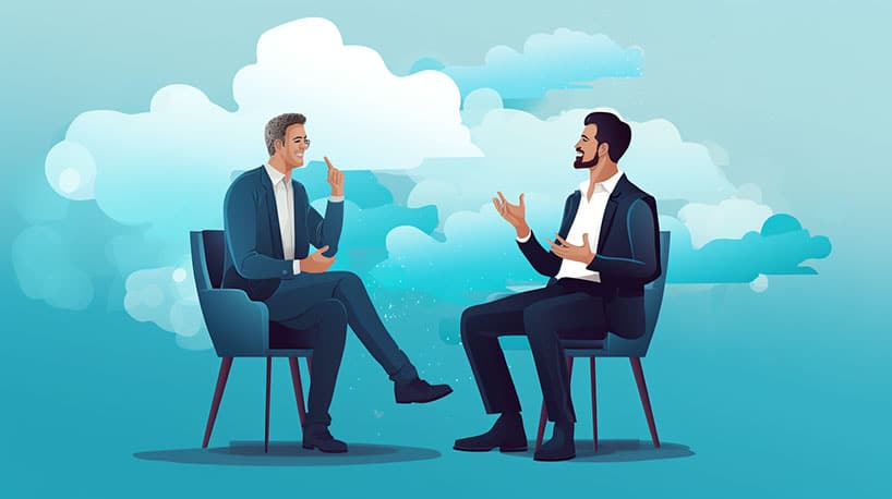 Relatiecoach bevordert positieve communicatie tussen luisterende mensen.