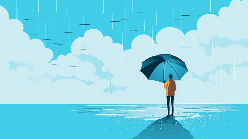 Van sombere regen naar zonnige-dag, symboliseert emotionele verandering na afwijzing