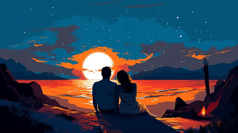 vakantieliefde: genietend van elkaars gezelschap