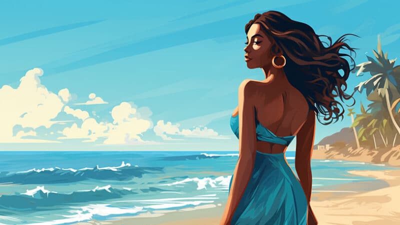 Caribische meisje op strand