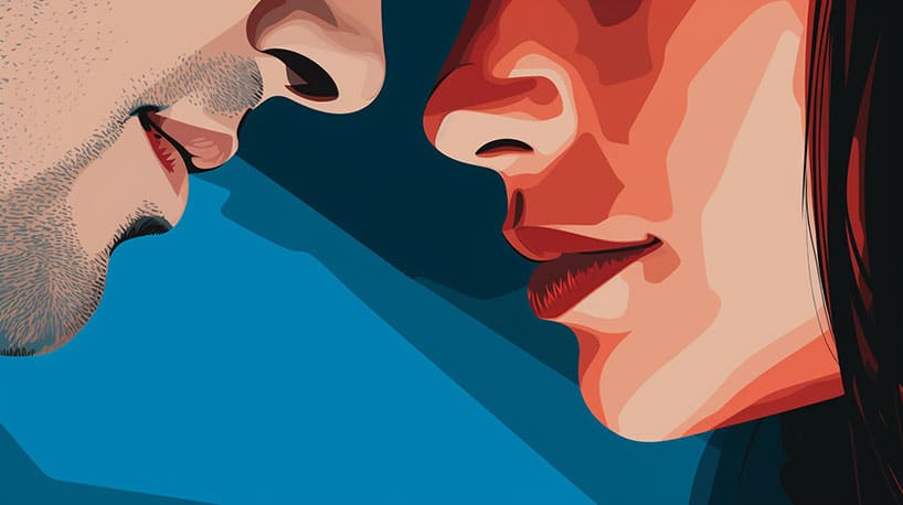 Intieme benadering tussen een vrouw en man