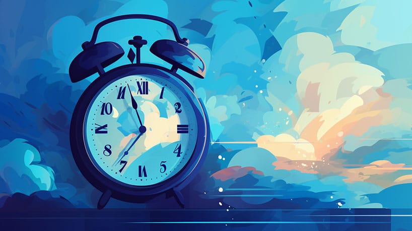 Visuele voorstelling langzaam tikken van klok, reflectie op gevoelens