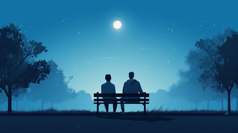 twee mensen in een rustige setting belang van een stille plek voor eerlijke gesprekken