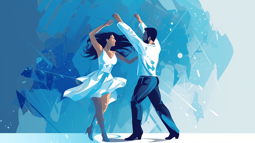 Een stel geniet samen van dansen.