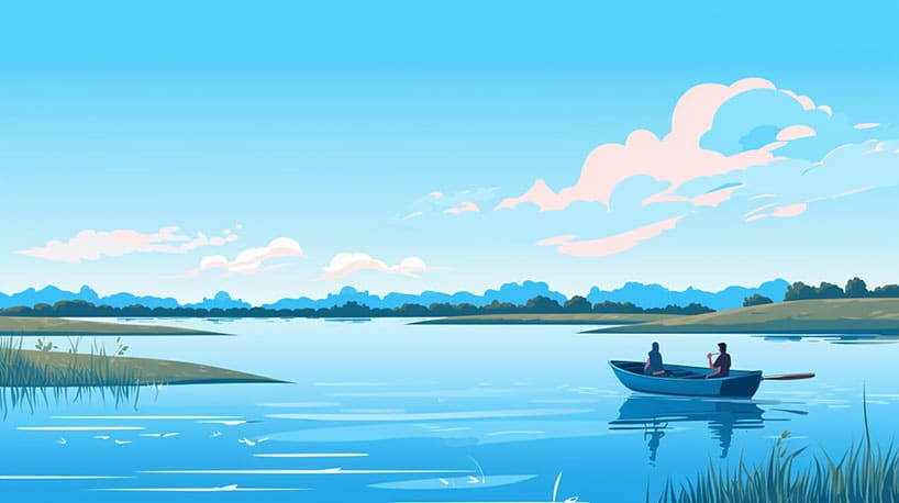 Paar geniet van boottocht op prachtig Veluwemeer