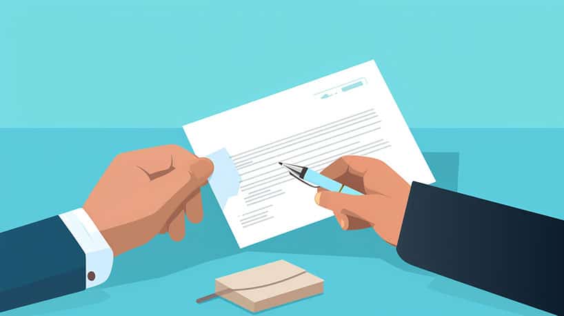 Persoon levert ontslagbrief in op werk.