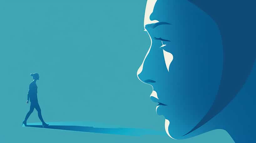 Persoon loopt weg met trieste uitdrukking na beëindigen fling