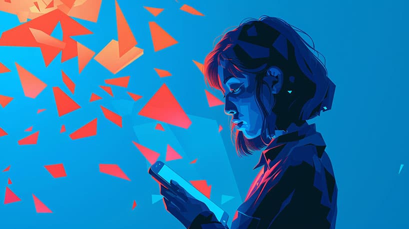 persoon bezorgd wacht op bericht telefoon