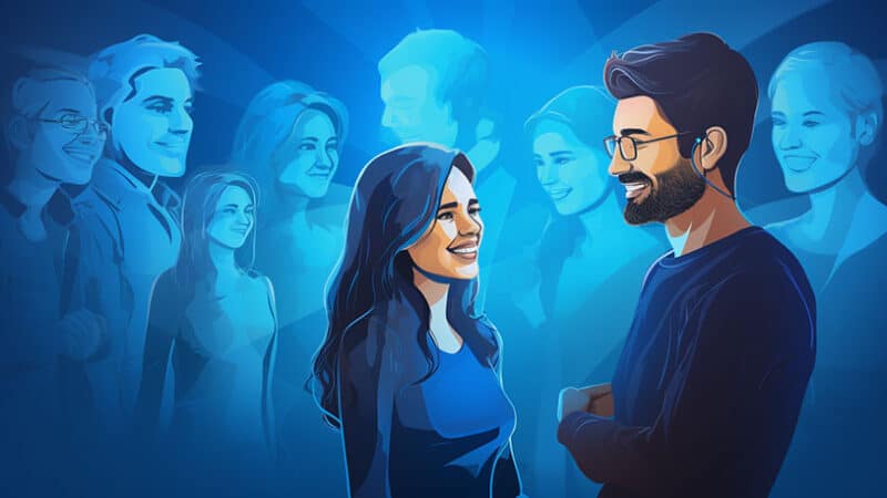 Sociaal contact signalen: glimlachen, oogcontact, lichaamstaal.