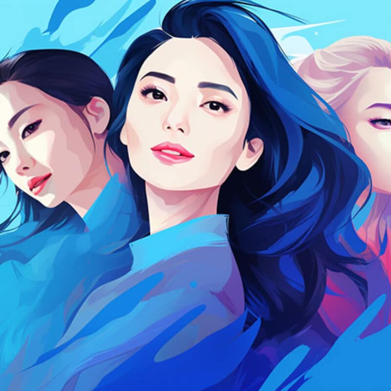 een afbeelding van verschillende Aziatische vrouwen,