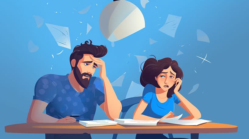 stel met financiële problemen