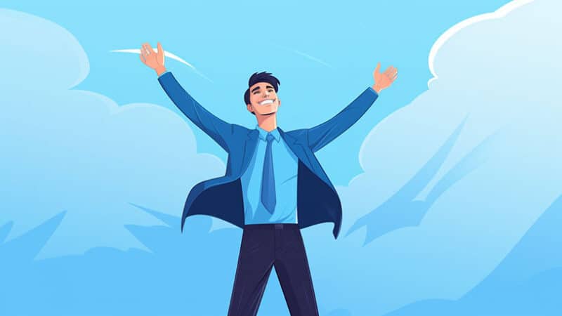 een gelukkig zelfverzekerd persoon