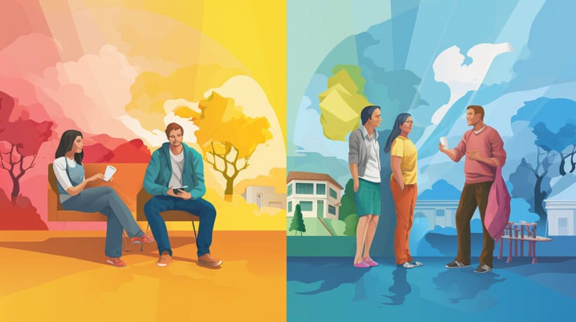 Verschillende levensfases oudere vrouw jongere man