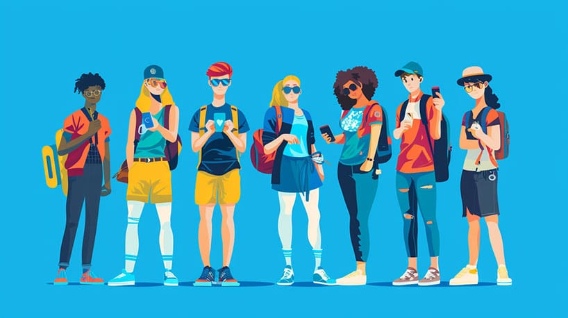 Online datingsite voor vrienden: diverse groep mensen