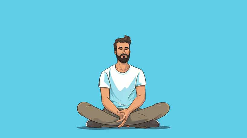 Ontspannen persoon met open houding en natuurlijk oogcontact.