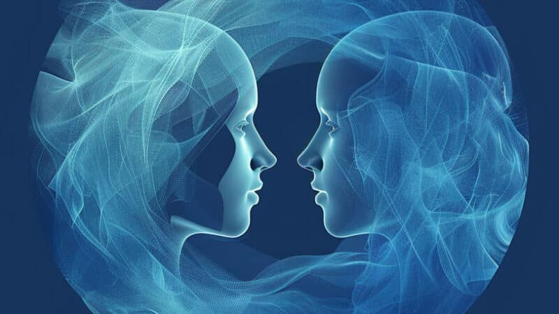 Twee figuren omringd door cirkel van exclusiviteit.