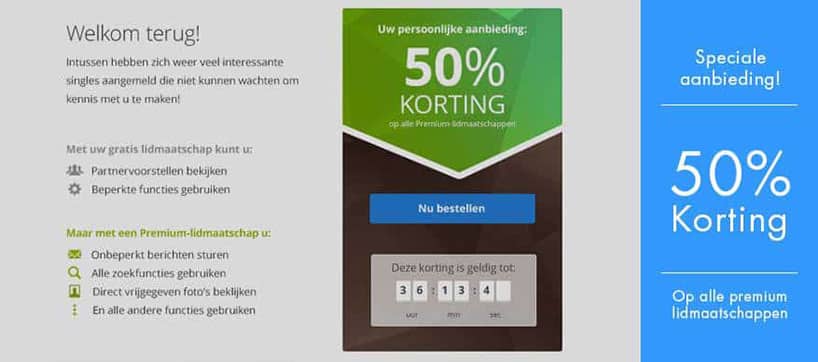 50 procent korting Parship