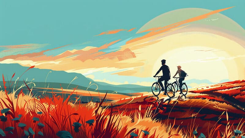 Daten in Drenthe: Koppel fietst door Drentse landschappen en geniet samen.