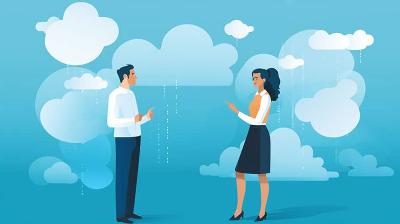 Attente luisteraar en betrokken spreker, waarbij actief gesprek centraal staat.