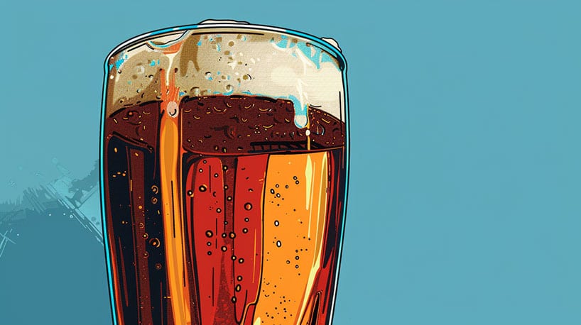 Een pintglas gevuld met Kutbier van Brouwerij Boegbeeld.