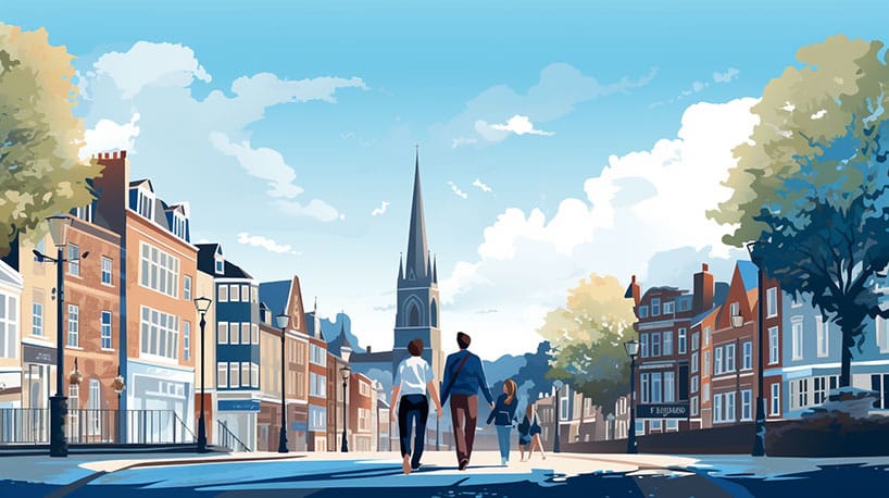 Een stel dat tijdens een date wandelt door het stadscentrum van Enschede