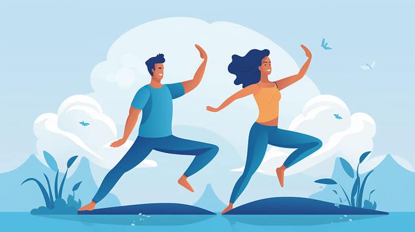 een stel dat deelneemt aan een sportieve activiteit