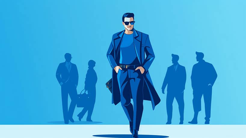 zelfvertrouwen: Iemand gekleed in een stijlvolle en zelfverzekerde outfit
