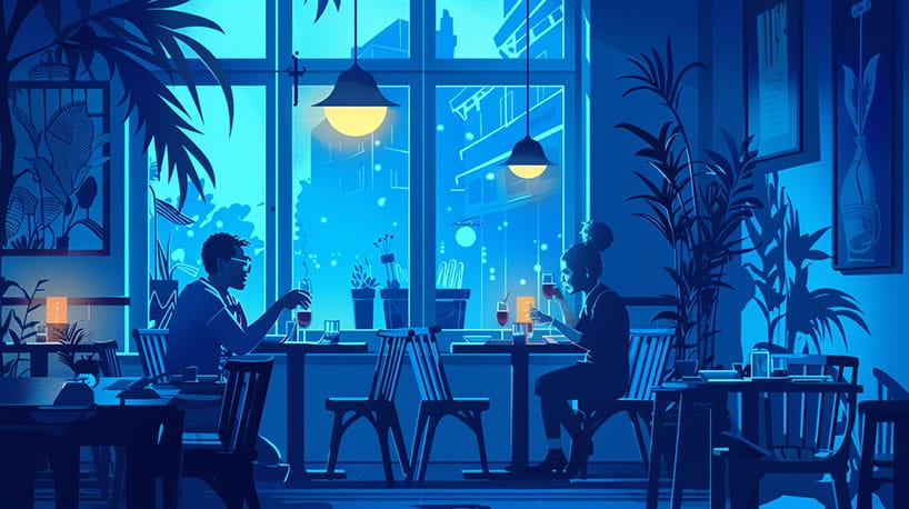 Een stel geniet van een romantisch diner in Groningen