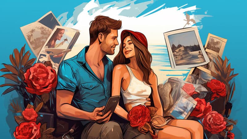Koppel herinnert zich vakantieliefde met souvenirs en foto's