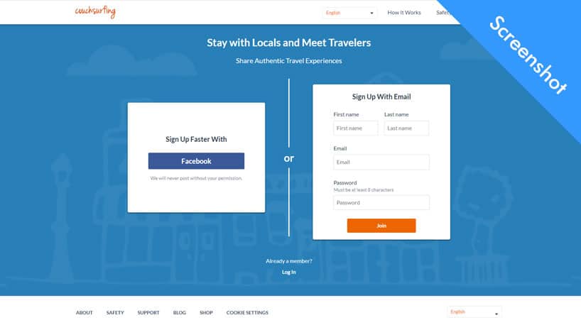 Couchsurfing screenshot