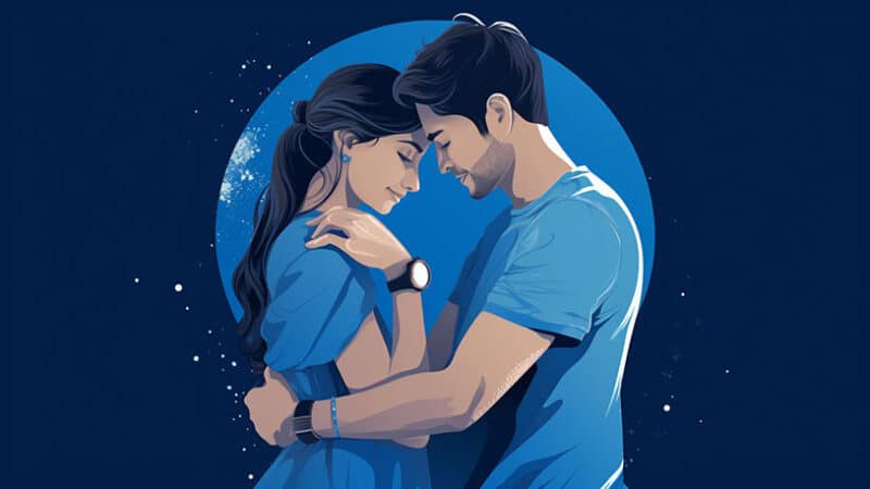 Monogamie: Een koppel deelt een teder moment