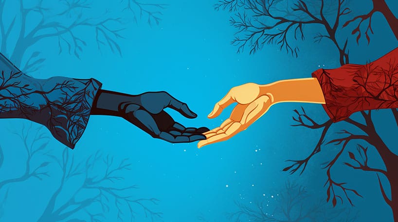 Handen uit verschillende culturen tonen liefde zonder grenzen