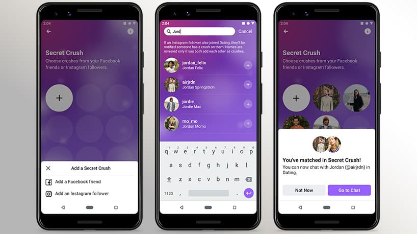 secret crush facebook dating